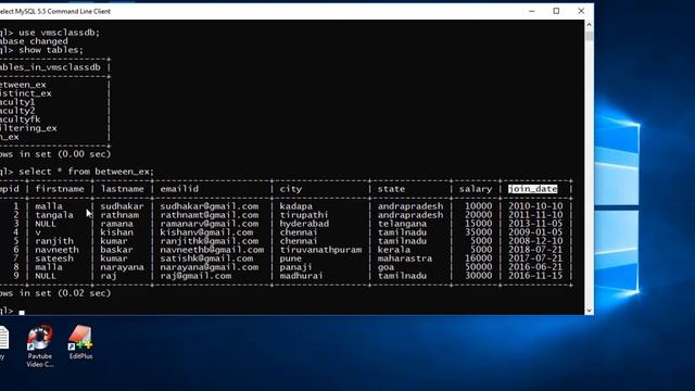 Lesson 13 : BETWEEN Operator in MySQL смотреть онлайн