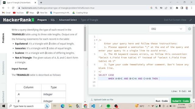 #21 Type of Triangle || HackerRank SQL solution || Hacker Rank Solutions смотреть онлайн
