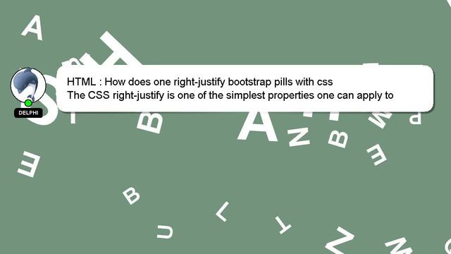 HTML : How does one right-justify bootstrap pills with css смотреть онлайн