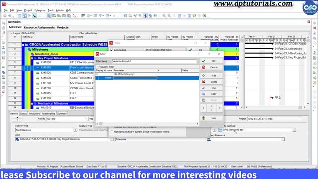 Variance Reports In Oracle Primavera P6 ||  Primavera Reporting || Primavera Learning