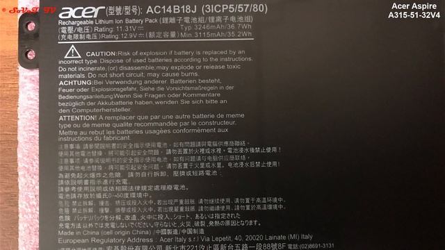 ? Acer Aspire 3 A315-51-32V4 ( NX.GNPER.029 ) разборка , мини обзор смотреть онлайн