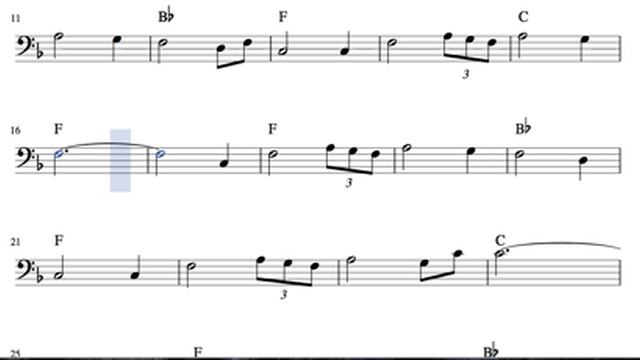 Amazing Grace Partitura de Chelo Fagot Trombón Tuba Bombardino en Clave de Do Sublime Gracia en Fa смотреть онлайн