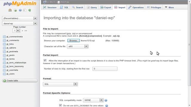 WordPress. How To Import SQL File To Your Database смотреть онлайн