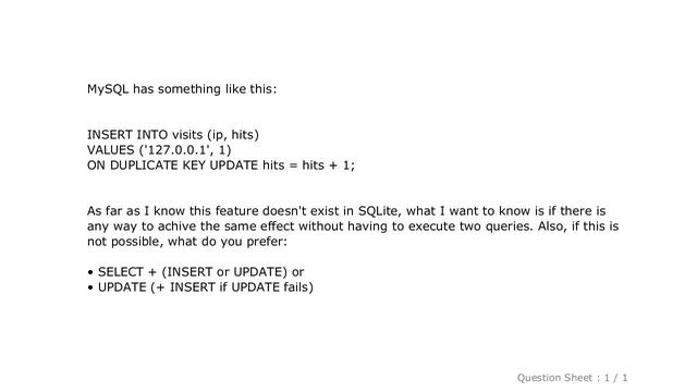 MySQL : SQLite INSERT - ON DUPLICATE KEY UPDATE (UPSERT) смотреть онлайн
