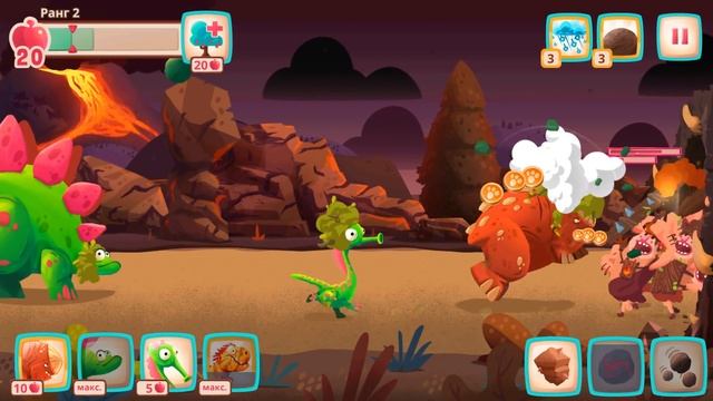 Dino Bash #5 ЭТИ БОССЫ не СДАЮТСЯ! Новые БИТВЫ с ТРОГЛОДИТАМИ на Острове ВУЛКАНОВ Игра Дино Беш смотреть онлайн