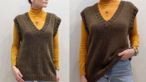 Классический жилет спицами. Вяжите из любой пряжи. Подробный мастер класс.