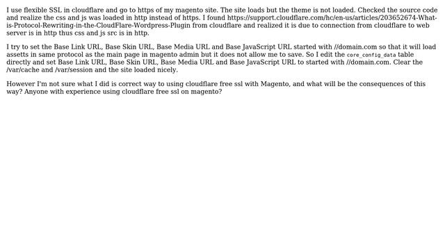 Magento: How to use cloudflare free SSL with Magento? смотреть онлайн