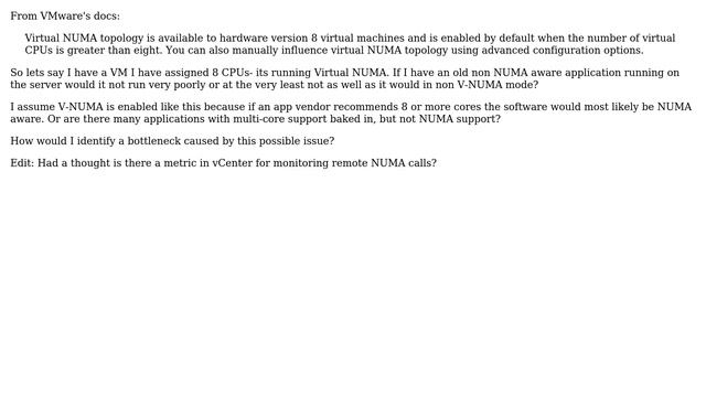 How would I know if I should be disabling virtual NUMA on VMs running older applications? смотреть онлайн