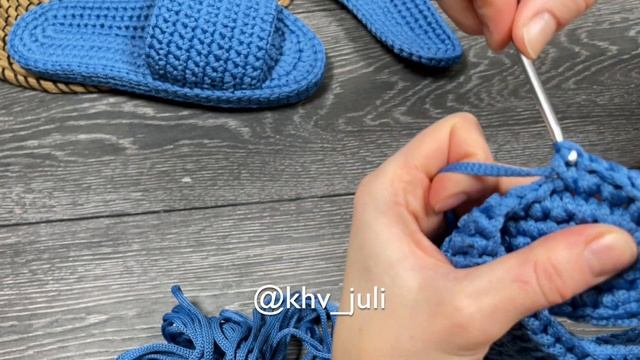 Тапочки крючком из шнура / JiJi вязание смотреть онлайн