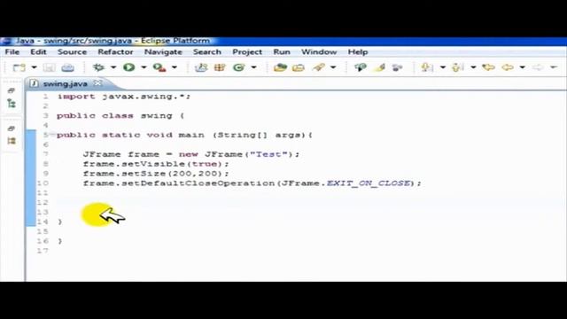 Create JFrame, JPanel ,button by SWING GUI in Java without any visual editor смотреть онлайн