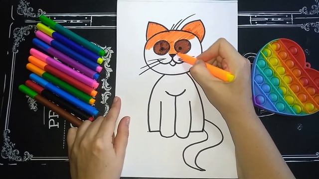 How to draw a cat | Simple drawing of a cat | Draw with children | Как нарисовать кошку смотреть онлайн