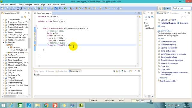 1 Basic datatypes and variable in java смотреть онлайн