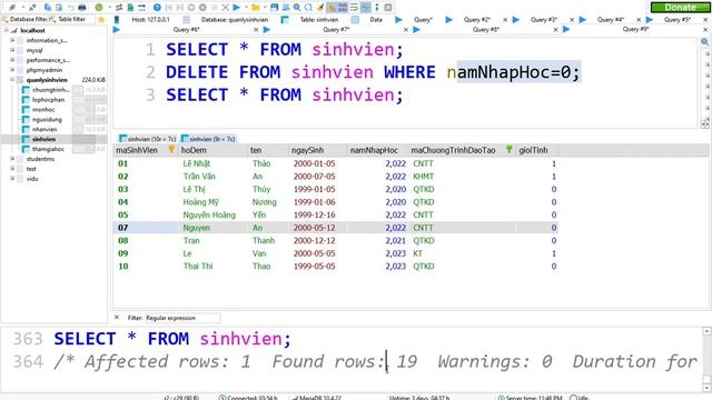 Học SQL 17. Câu lệnh DELETE trong SQL смотреть онлайн