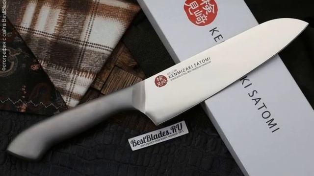 Кухонный нож Shimomura Kenmizaki Satomi Santoku 165 мм смотреть онлайн