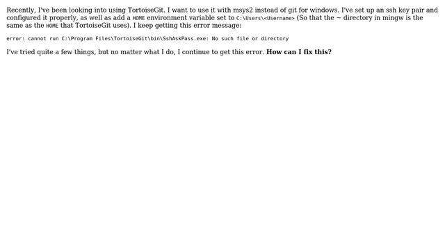 TortoiseGit doesn't work with msys2 git смотреть онлайн