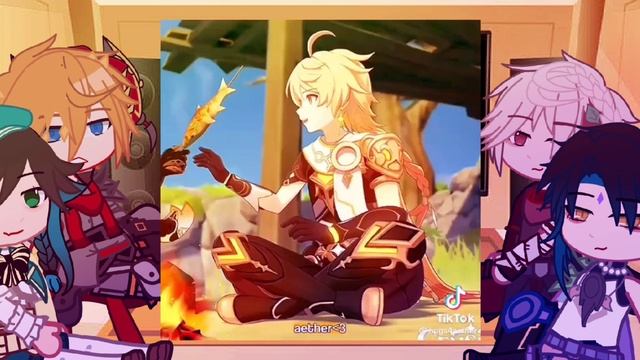 Genshin impact Reacts to Aether || Gacha club || Genshin impact смотреть онлайн