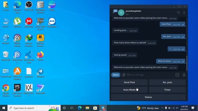 Telegram bot to send YouTube videos link in channels and groups Automatically смотреть онлайн