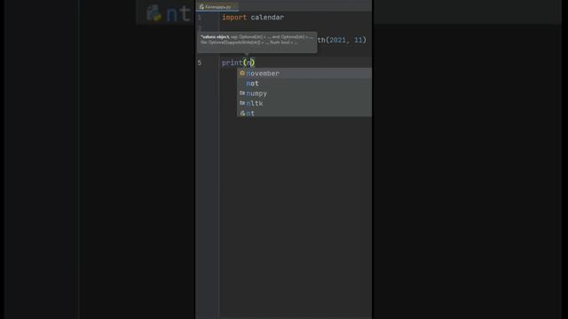 Календарь на python (питон) #short смотреть онлайн