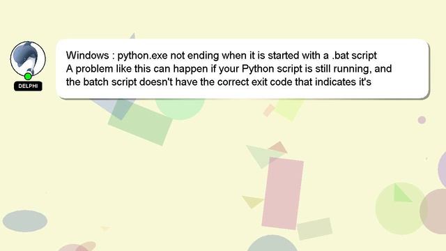 Windows : python.exe not ending when it is started with a .bat script смотреть онлайн