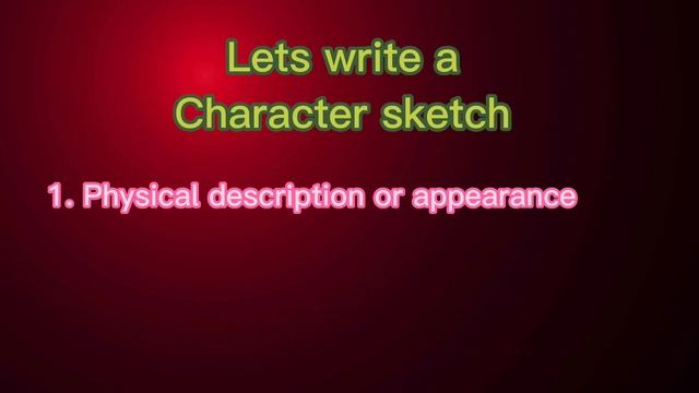 Character Sketch Or Character Description For Grade 1