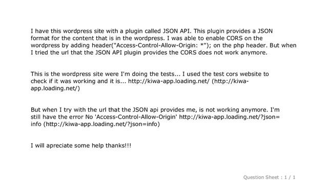 jQuery : Enable CORS on JSON API Wordpress смотреть онлайн