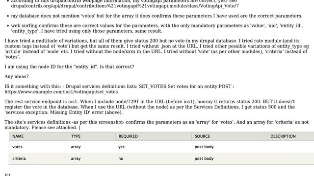 Drupal: Votingapi REST server call internal server error - 'services exception: missing entity ID' смотреть онлайн