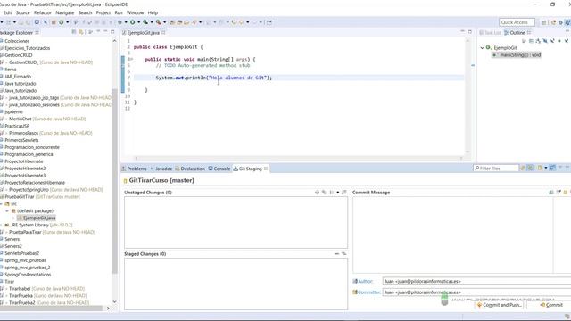 Curso Git. Final. Eclipse con Git y GitHub. Vídeo 11 смотреть онлайн
