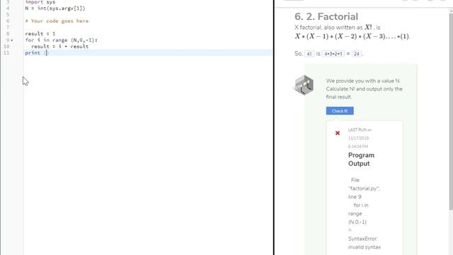 Mod 3 6. 2. Factorial Codio Challenge смотреть онлайн