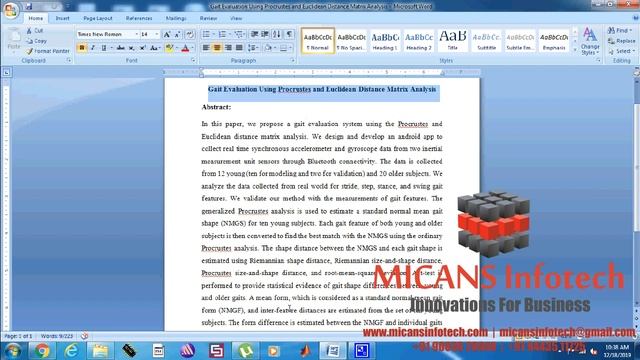 Gait Evaluation Using Procrustes and Euclidean Distance Matrix Analysis смотреть онлайн