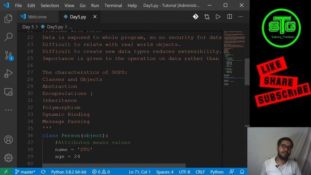 Learn Python Fast and Professionally | In 7 Days | Day #5 | Object Oriented Programming in Python смотреть онлайн