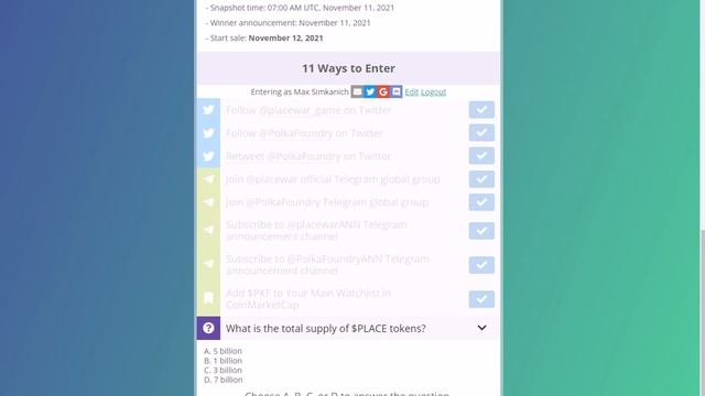 Ответы на вопросы из формы для регистрации в вайтлисте в нашей гугл таблице смотреть онлайн