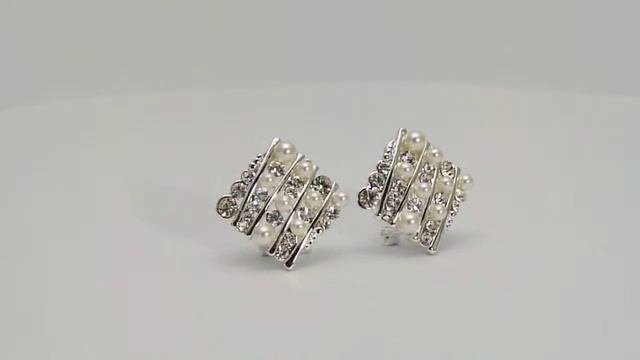 Серьги с жемчугом и фианитами "Style". США смотреть онлайн