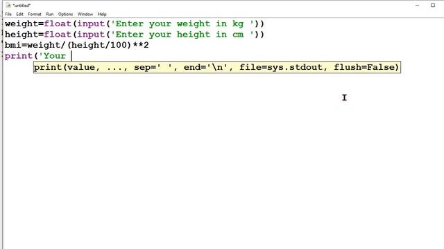 Calculate Body Mass Index (BMI) Using Python смотреть онлайн