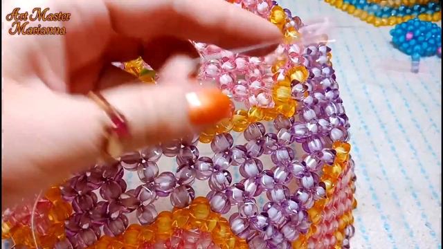 2/1 Ваза для фруктов на ножке из бусин - мастер-класс смотреть онлайн