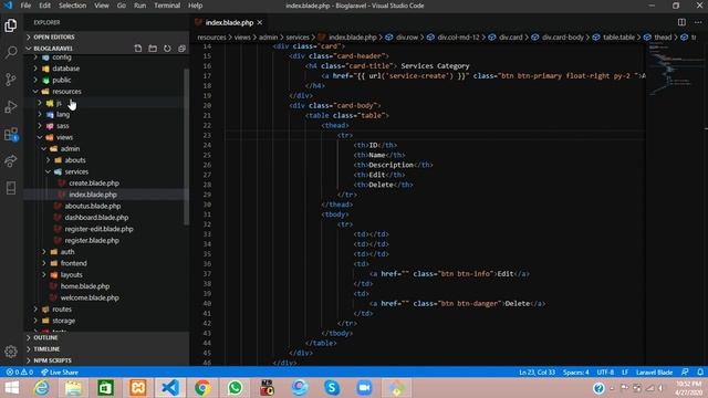 Laravel-5.8 Admin (Part-10 B)-How To Fetch Data From Db (Service-Category) Using Eloquent Model