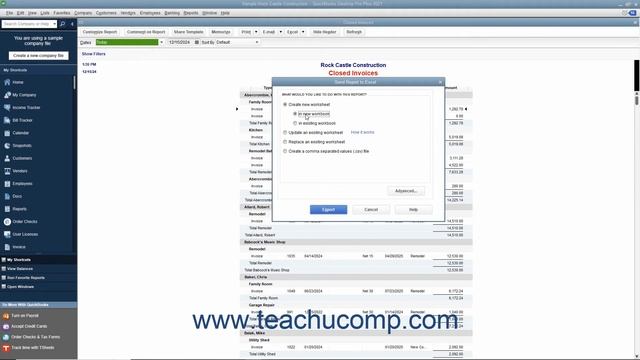 QuickBooks Desktop Pro 2021 Tutorial Exporting Reports to Microsoft Excel Intuit Training смотреть онлайн