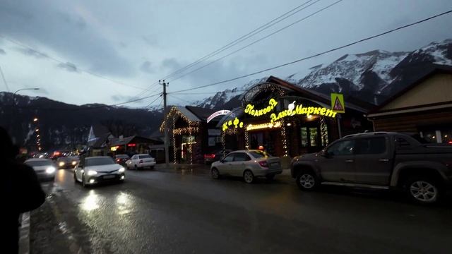 Архыз март 2023. Гуляем по посёлку смотреть онлайн