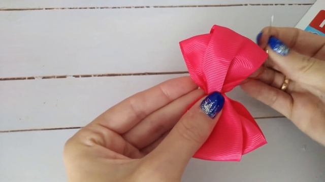 Бантик за 5 минут по П шаблону (канзаши мк) вариант 3/ Bow for 5 minutes + template DIY смотреть онлайн