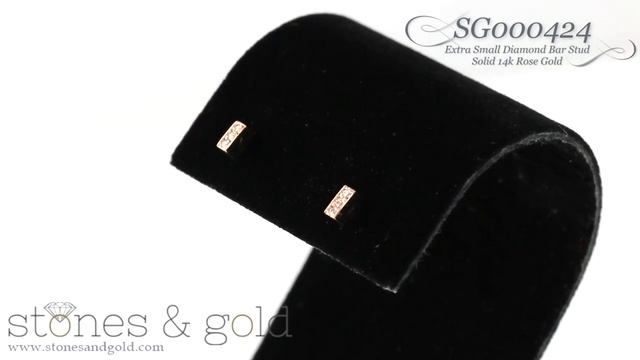 Diamond Bar Solid 14K Rose Gold Stud Earrings | SG000424 смотреть онлайн