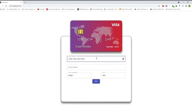 React.js Credit card payment form with framer motion and material UI смотреть онлайн