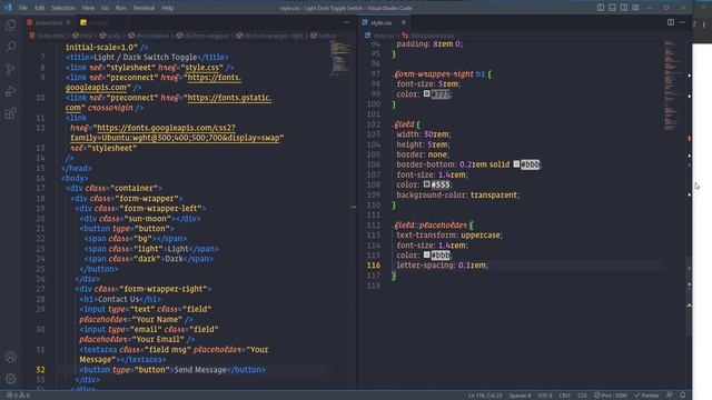 Light / Dark Toggle Switch with HTML, CSS, and JavaScript | Contact Form with HTML, CSS, and JS смотреть онлайн