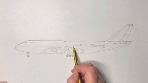 Как нарисовать самолёт Боинг 747  поэтапно | Видео урок