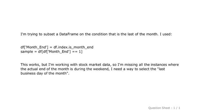 Pandas : How can I select 'last business day of the month' in Pandas? смотреть онлайн