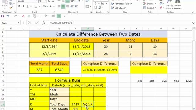 How To Calculate Difference Between Two Dates In MS Excel Hindi/Urdu смотреть онлайн