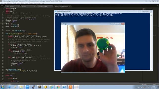 OpenCV+Python get color object from video stream to track it смотреть онлайн