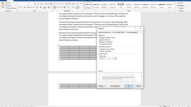 Microsoft Word How to keep whole table together on one page смотреть онлайн