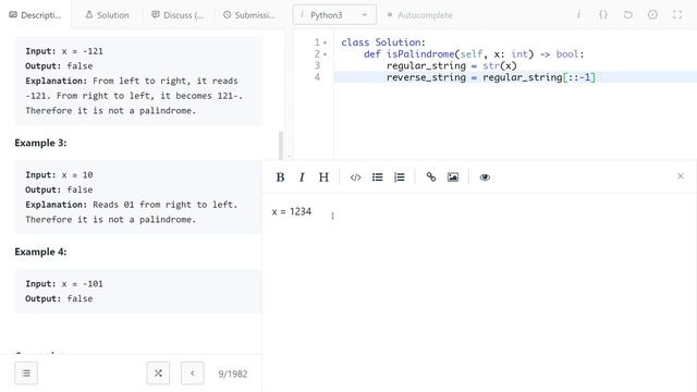 Palindrome Number - LeetCode - Python смотреть онлайн