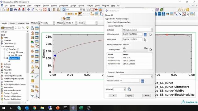 Characterization of Stress-Strain curve using ABAQUS CAE | Elastic plastic material model смотреть онлайн