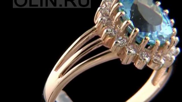Кольцо из красного золота с овальным топазом смотреть онлайн