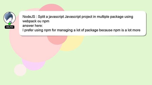 NodeJS : Split a javascript Javascript project in multiple package using webpack ou npm смотреть онлайн